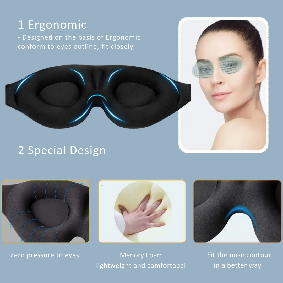 ComfyLab 3D-Schlafmaske | 100 % Lichtblocker